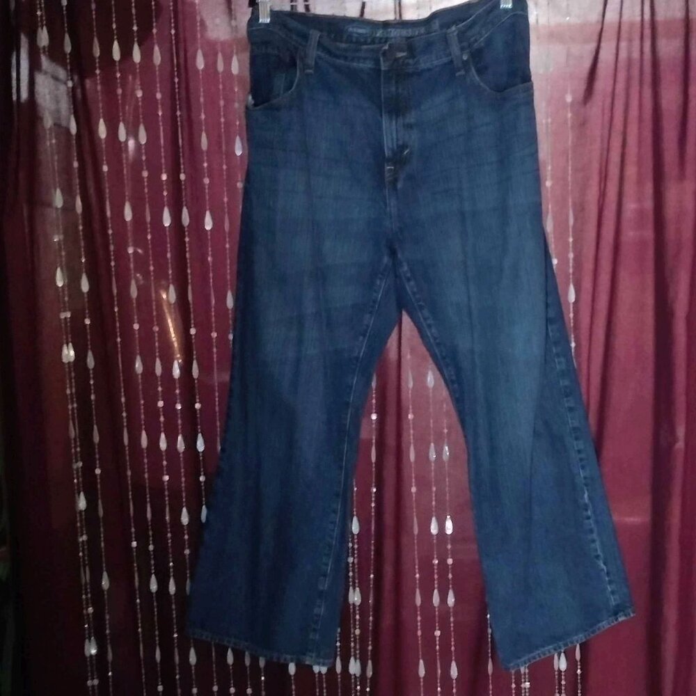 Mens Size 42" Old Navy Famous Loose Fit Distressed Denim Blue Jeans